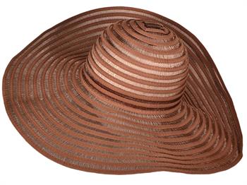 Ladies Spiral Pattern Wide Brim Straw Sun Hat