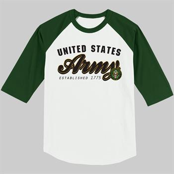 US ARMY RAGLAN JERSEY - FOREST/WHT - MD