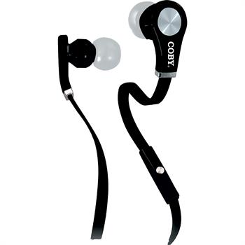 Coby Tangle Free Stereo Earbuds with Mic