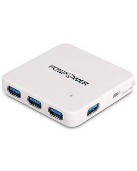 FosPower 4-Port USB 3.0 Ultra Slim HUB with built-in USB Cable