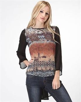 JUNIOR - PANEL TOP W/ SHEER BACK AND SLEEVES