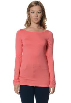 Soft Coral Long Sleeve Blouse